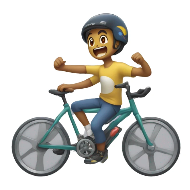 Cyclizar from Pokemon smiling with mouth opened, eyes closed, nodding sticker