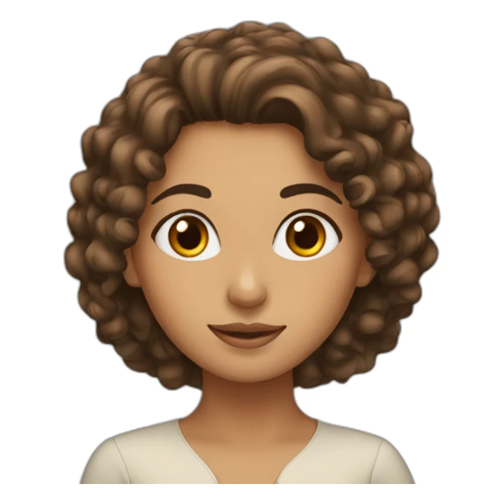 Arab girl with brown curly hair sticker