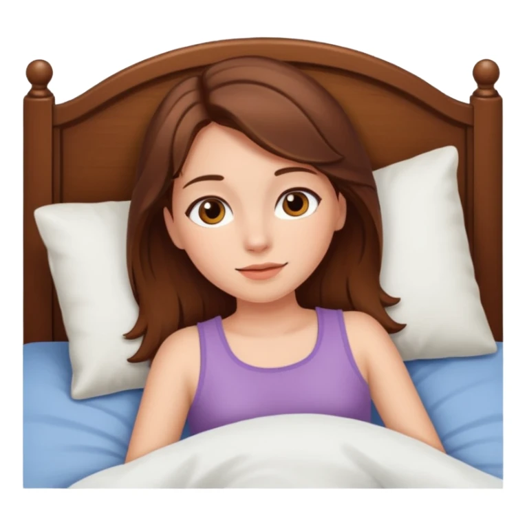 lying on bed brown hair girl sticker
