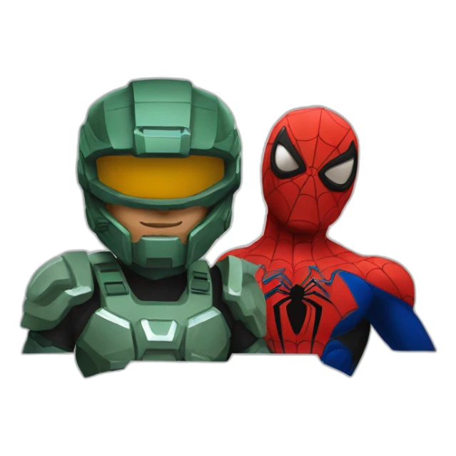 Halo Spartan and Spiderman sticker
