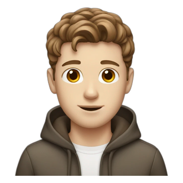 White Boy with brown hair and AirPods sticker