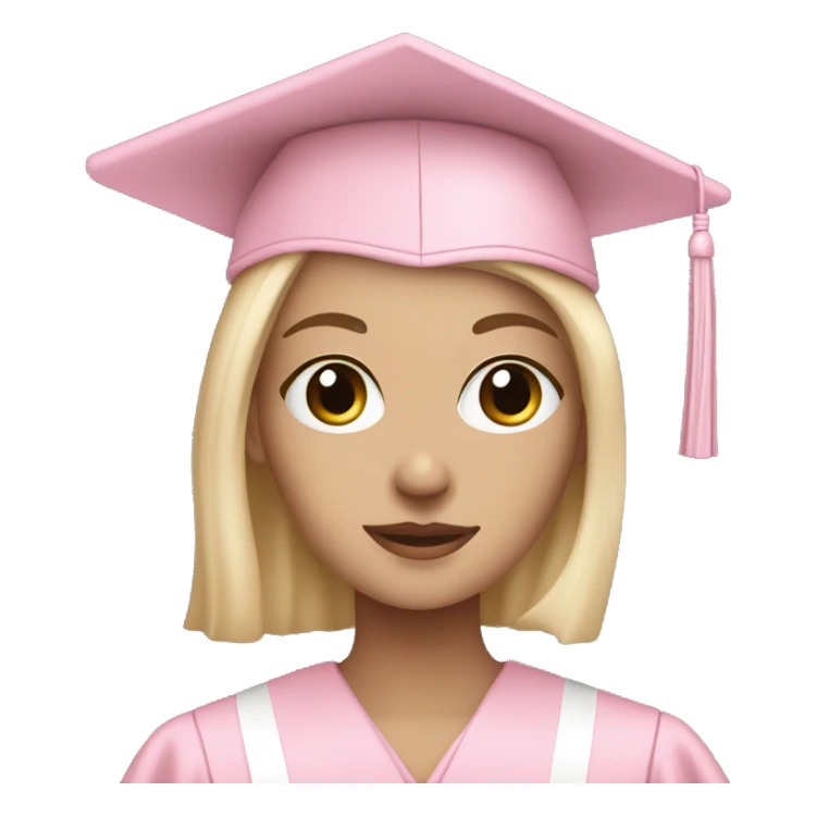 White Girl wearing baby pink graduation gown sticker