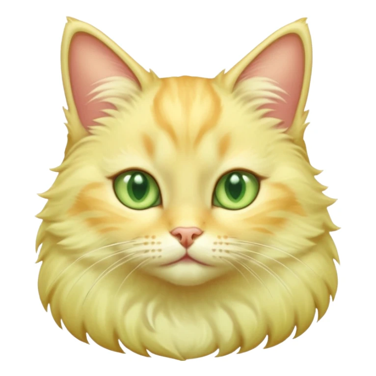 Light yellow fluffy cat with white neck with light green eyes sticker