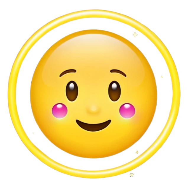 cute round emoji, simple flat vector style, minimal details, glowing aura effect, colorful sparkles and light trail swirling around, transformation effect, magical appearance, high quality, white background

 sticker