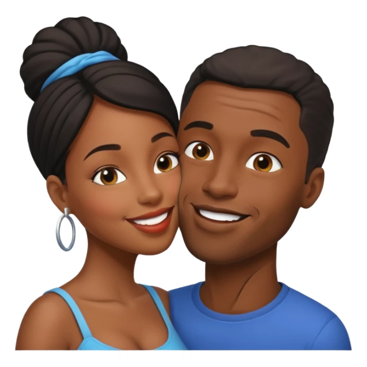 black boyfriend kissing black gril sticker