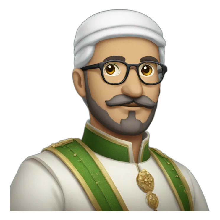 ottoman pasha wearing glasses sticker