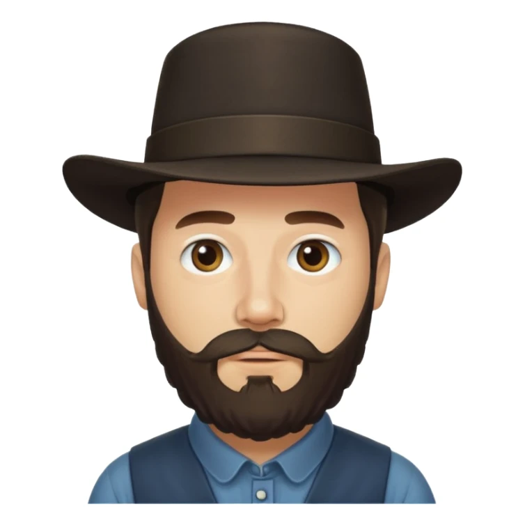 Amish man with beard. No facial hair above his mouth sticker