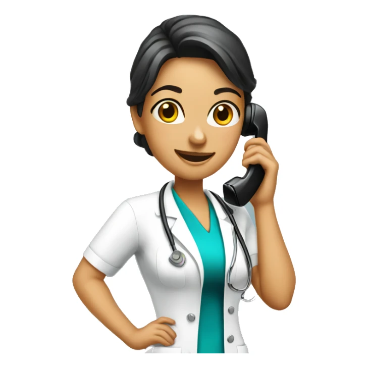 Beautiful nurse on the phone sticker