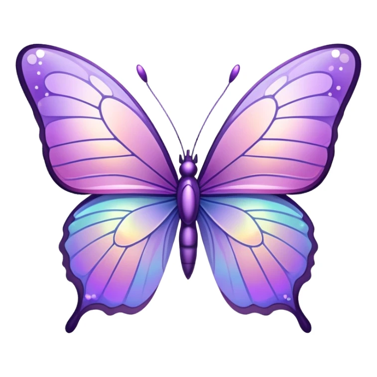 Sparkly Pastel purple-gradient iridescent butterfly sticker