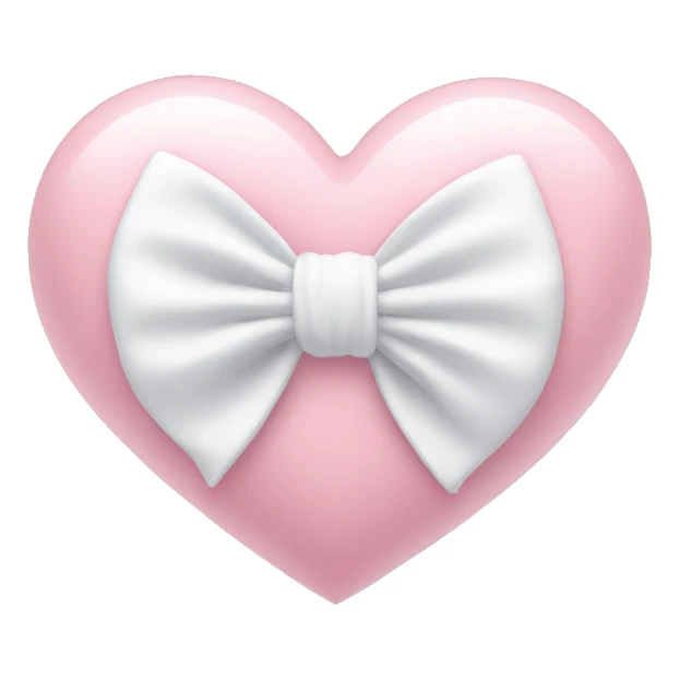 Pastel pink heart with white bow sticker