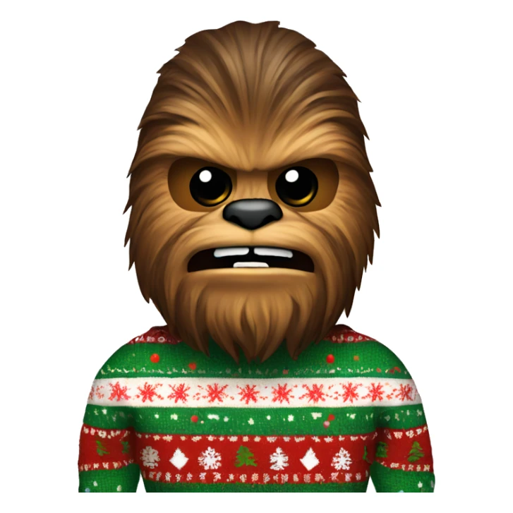 Chewbacca wearing an ugly Christmas sweater sticker