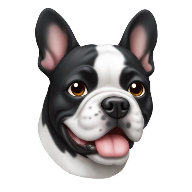 Black white french buldog  sticker