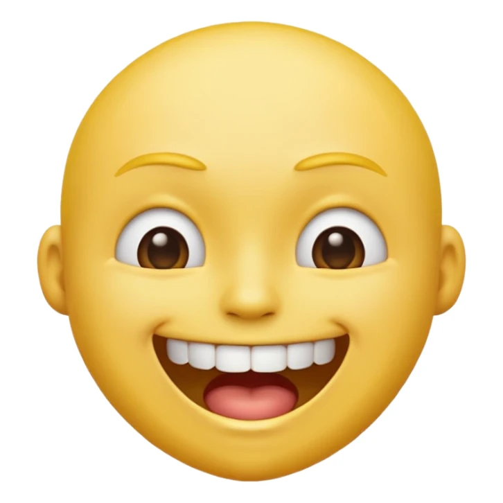Default yellow head emoji squinting with open mouth and top teeth showing sticker