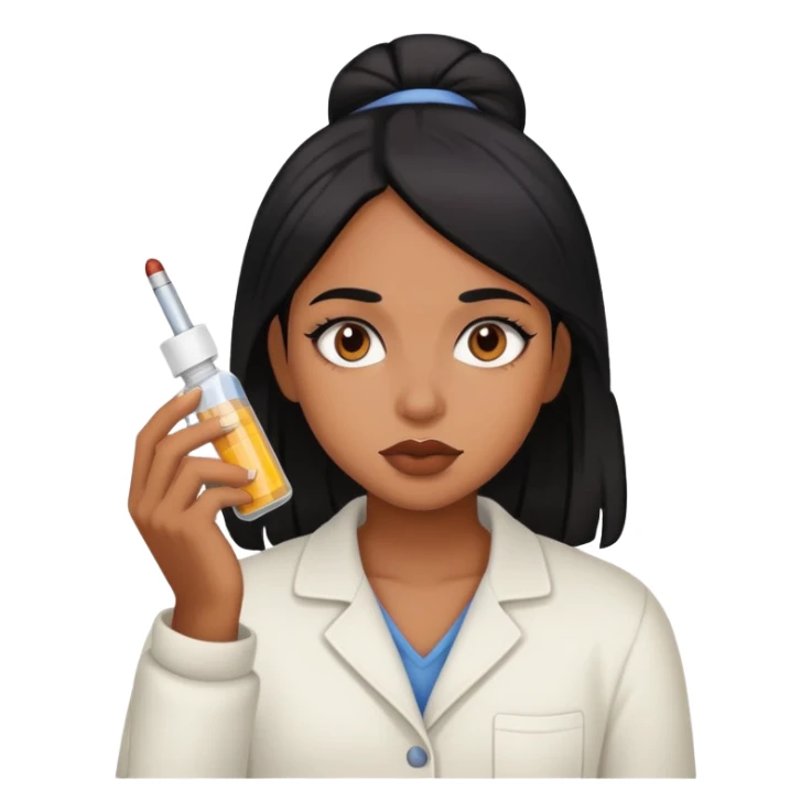 brown girl with black hair doing drugs sticker