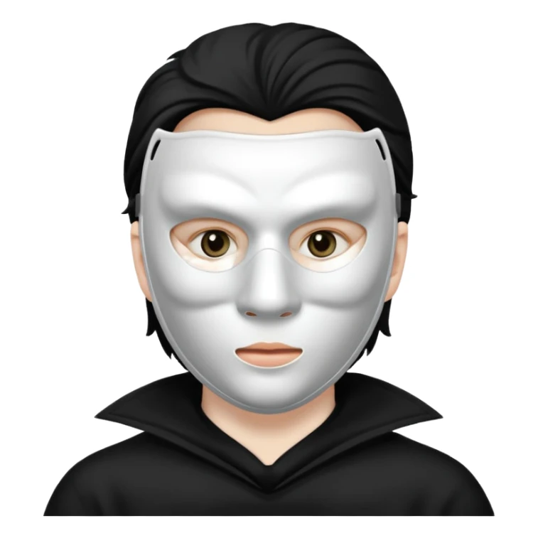 scream in black clothing with white mask sticker