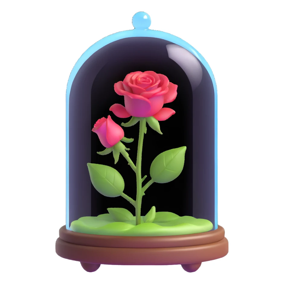 Enchanted rose in glass case from Beauty and the Beast sticker
