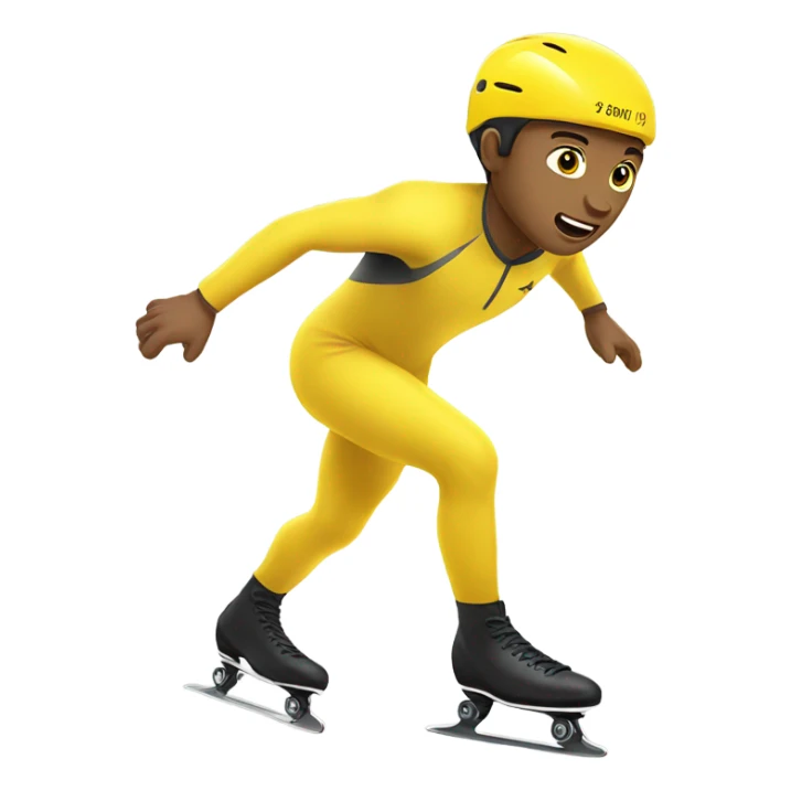 Man speed skating in yellow shirt  sticker