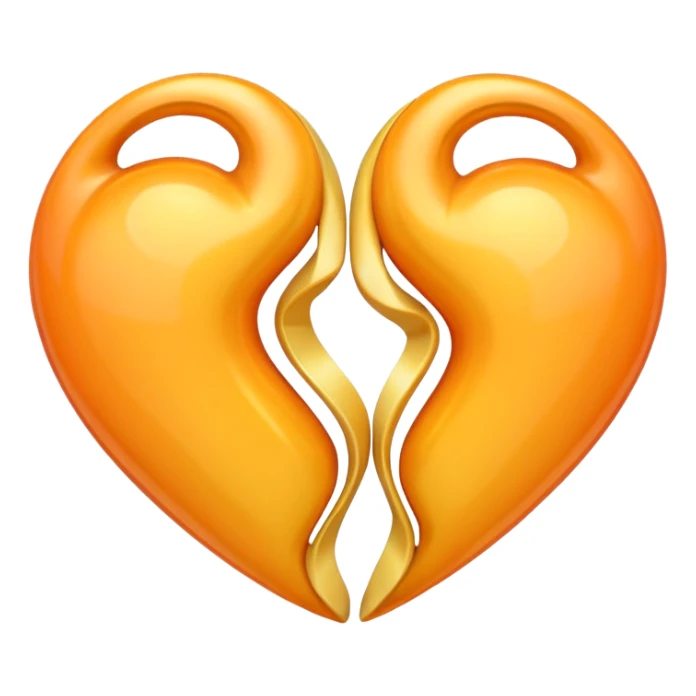 twi hearts in pastel organge and yellow sticker