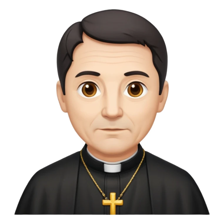 priest with dark hair, middle-aged man in his 50s sticker