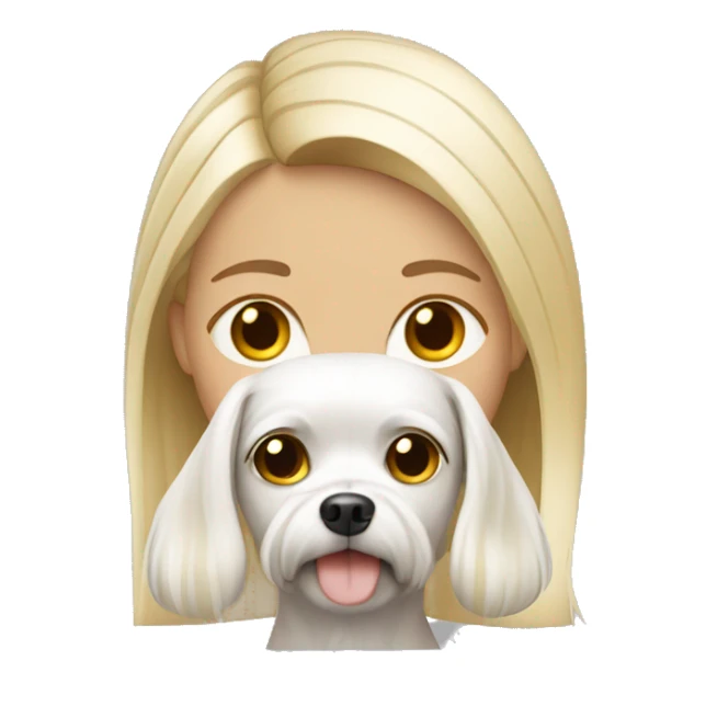 blonde girl with maltese dog sticker