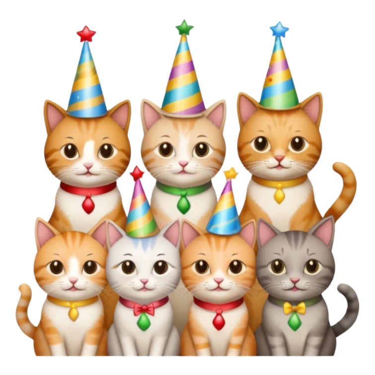 12 cats at a birthday party sticker
