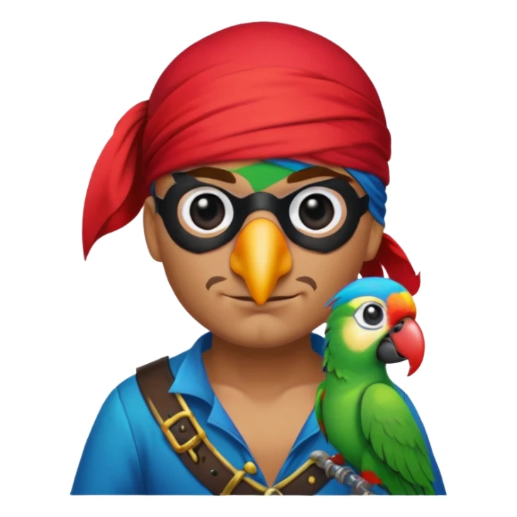pirate and parrot sticker