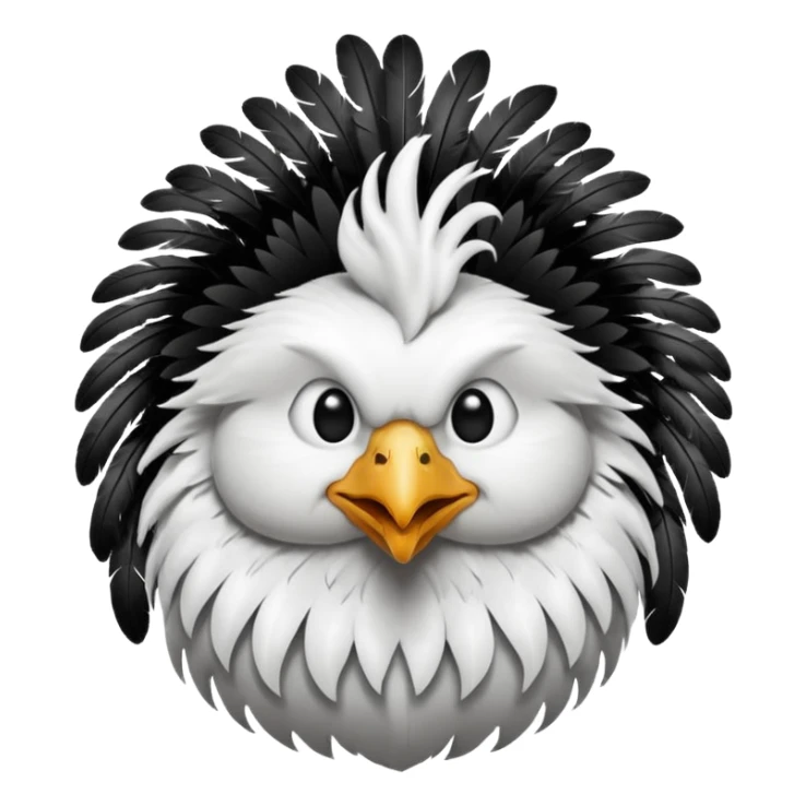 chicken with body covered every feathers is a mix of black and white color   sticker