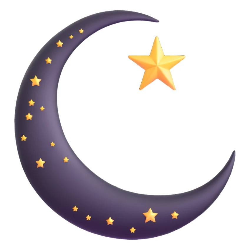shiny pink crescent moon with sparkles sticker