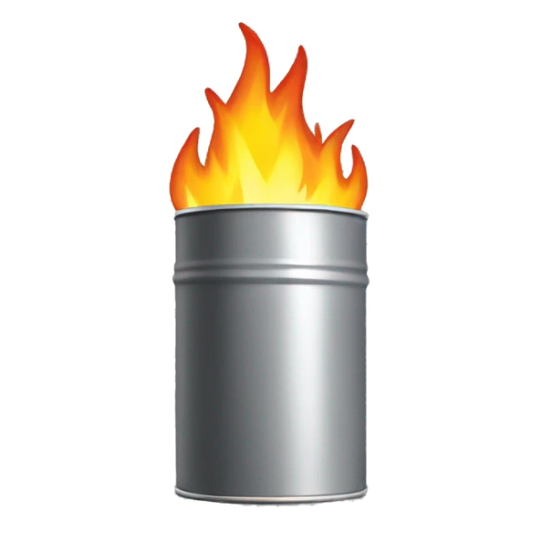 Gray can burning sticker