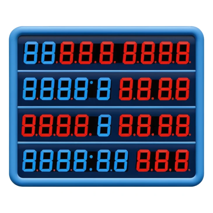 electronic score board blue (#00A3E0) and red (#F9423A) sticker