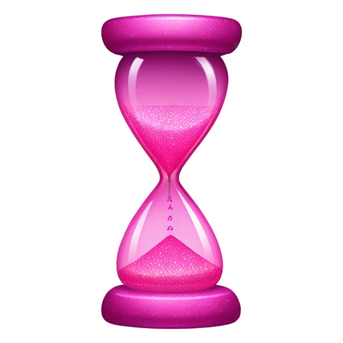 Pink ombre hourglass with glitter  sticker