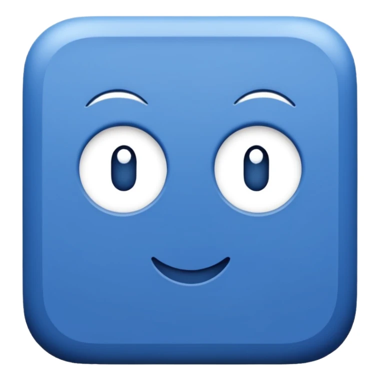 Blauw vierkant met wit vinkje in sticker