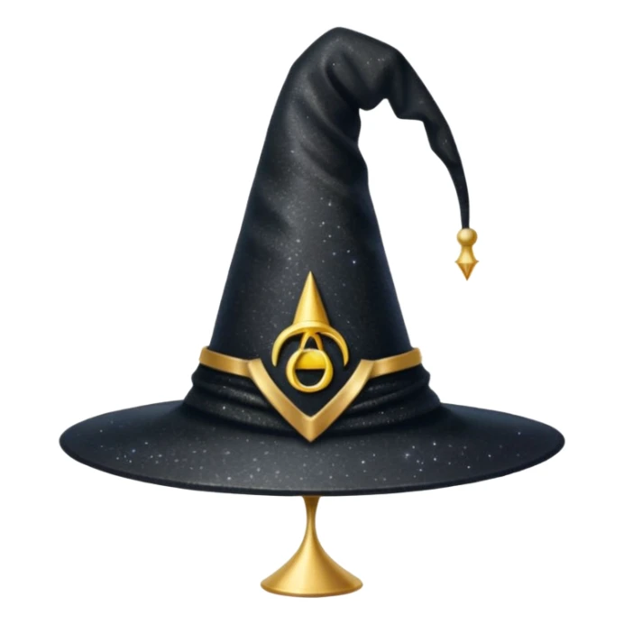 Glitter Black Hat of Witch Copas Symbol of Card sticker