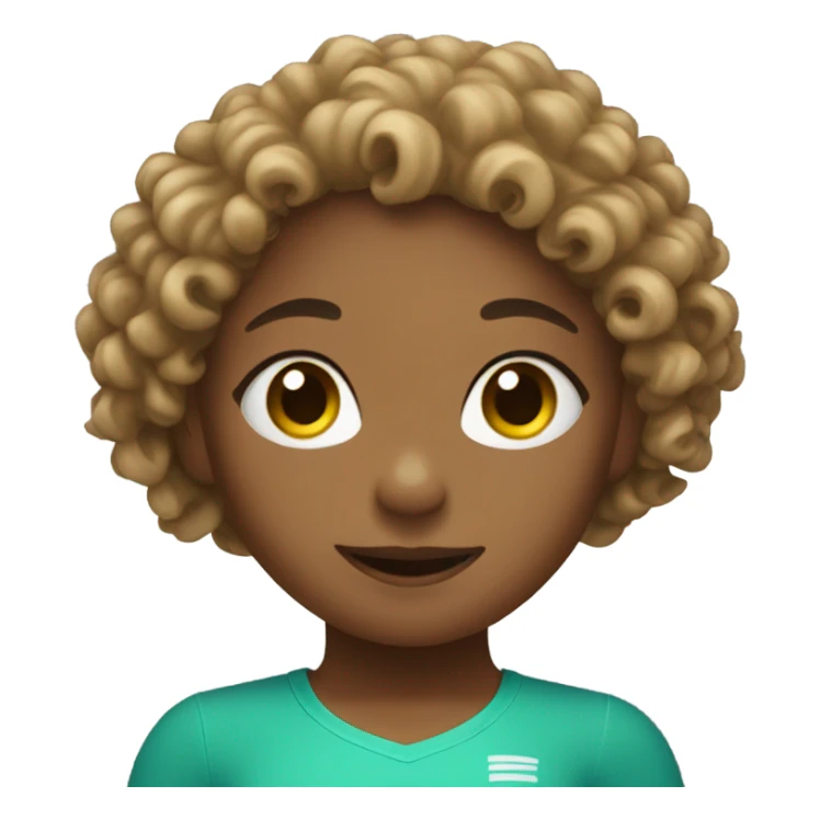 Curly girl doing gymnastics sticker
