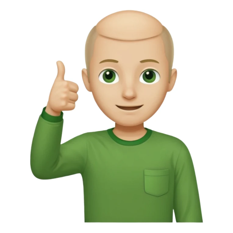 Personajul Baldi (din jocul Baldi's Basics in Education and Learning) făcând un semn de aprobare cu degetul mare in sus sticker