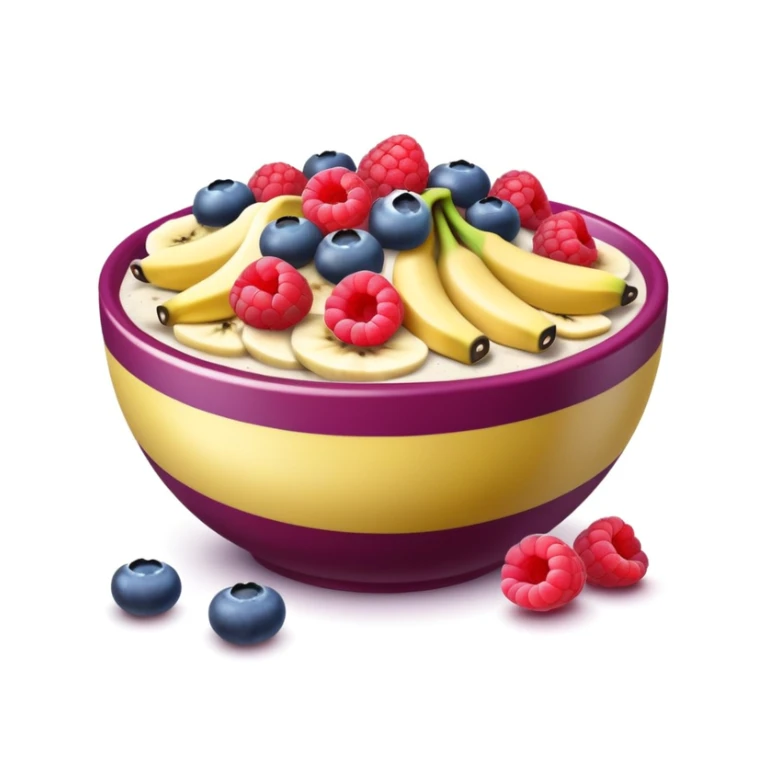 wildberry acai bowl with raspberries, bananas and blueberry toppins sticker