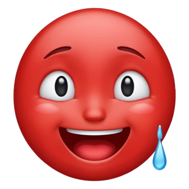 Make me a red emoji that is happy and is crying for happyness\ sticker