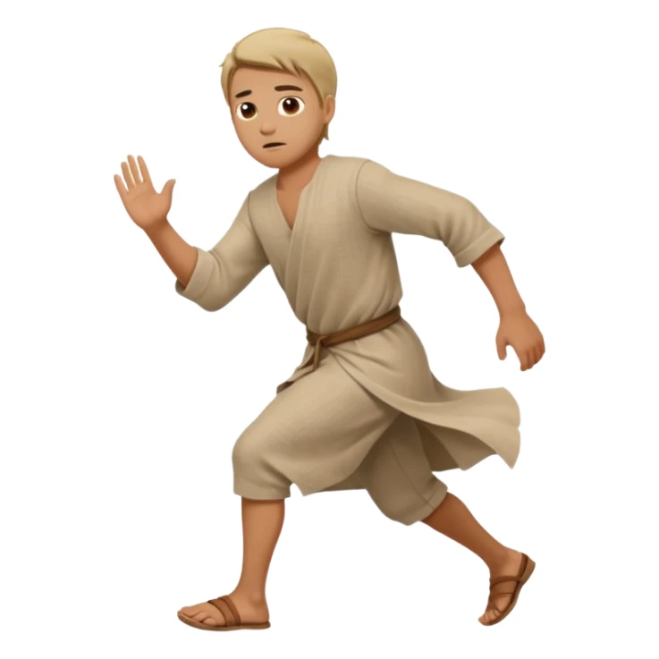 image of prophet Jonah in the bible fleeing sticker