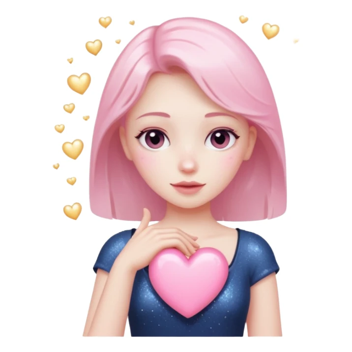 Pale pink heart with sparkles on the arm sticker