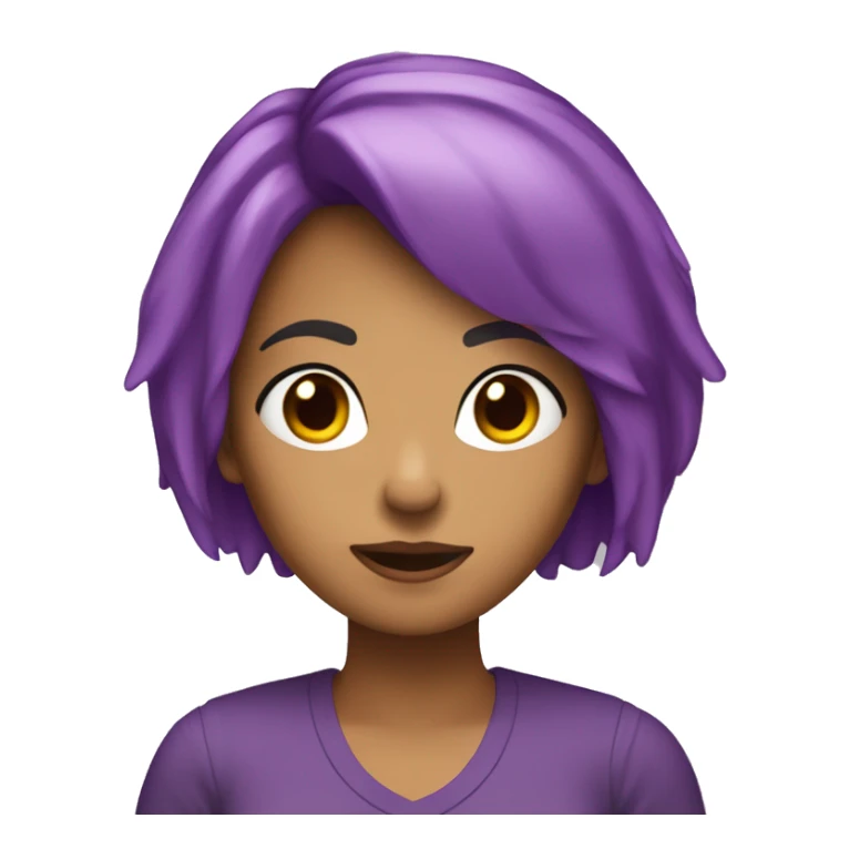 chica con pelo violeta y cara de susto sticker