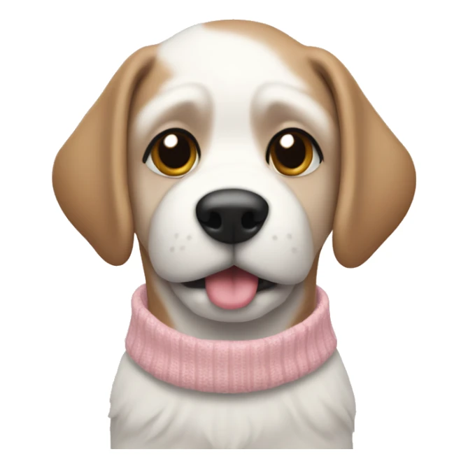 Dog in a light pink and white Christmas sweater  sticker