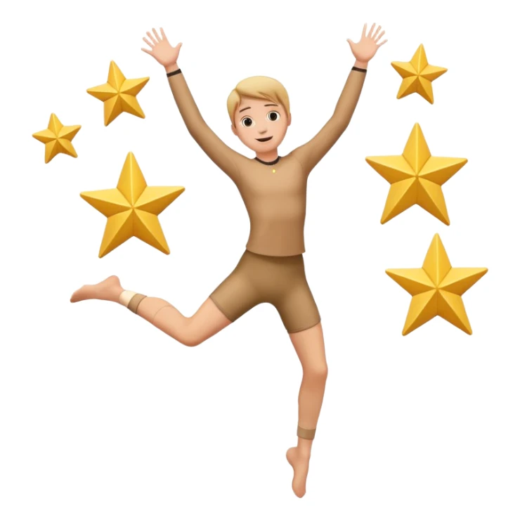 make a person jumping in a star position with their limbs straightened  sticker