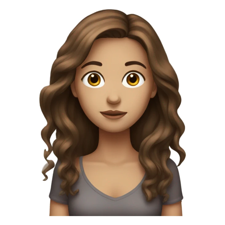 realistic girl with brown hair sticker