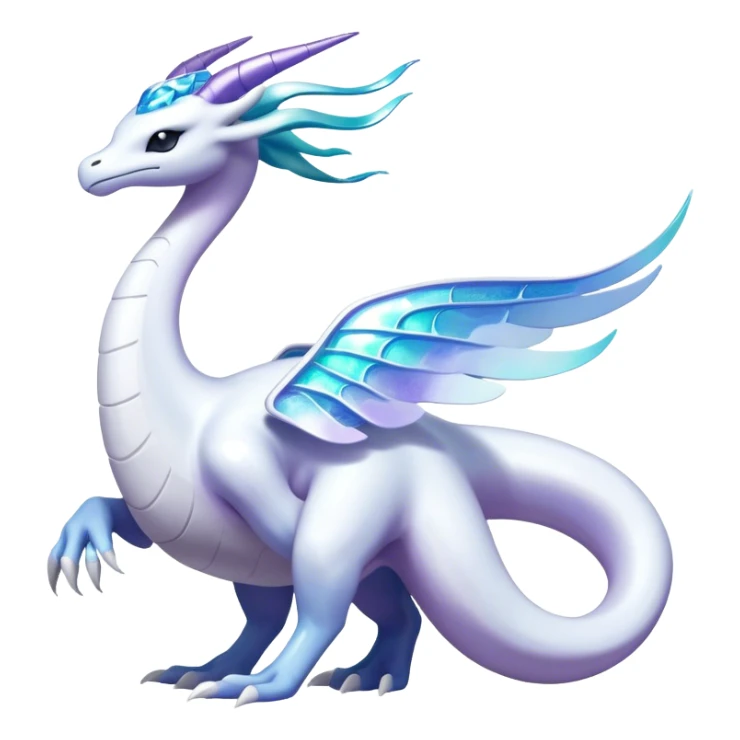 Futuristic lugia-dragonair-suicune-hybrid, full body sticker