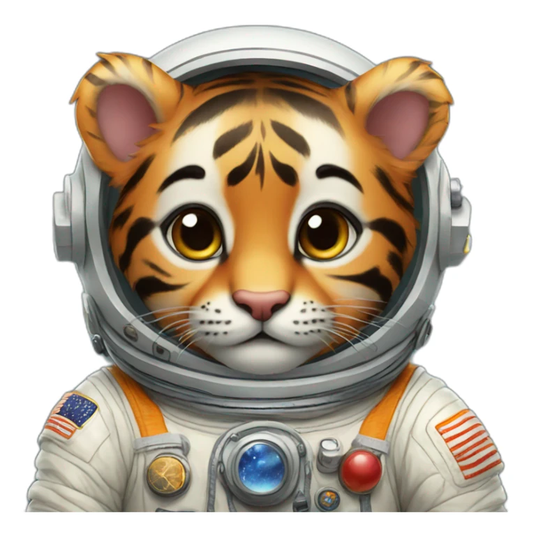 Baby tiger as Astronaut sticker