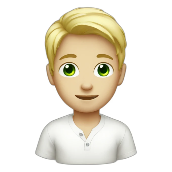 Green eyed blonde boy In a white shirt sticker