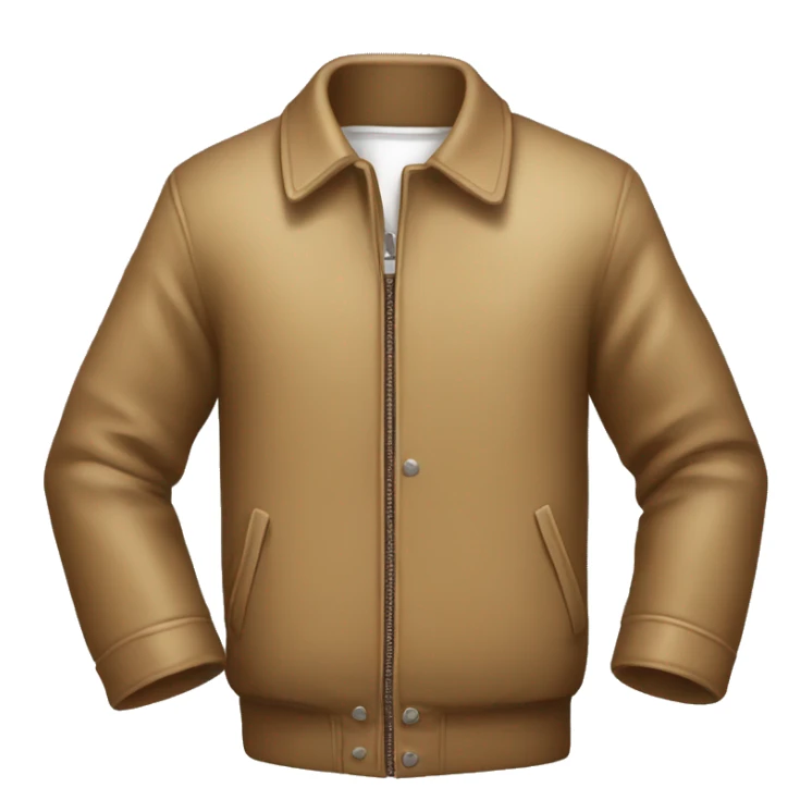 Light Brown jacket with white fure in the inside, in the coat collar and in the fists sticker