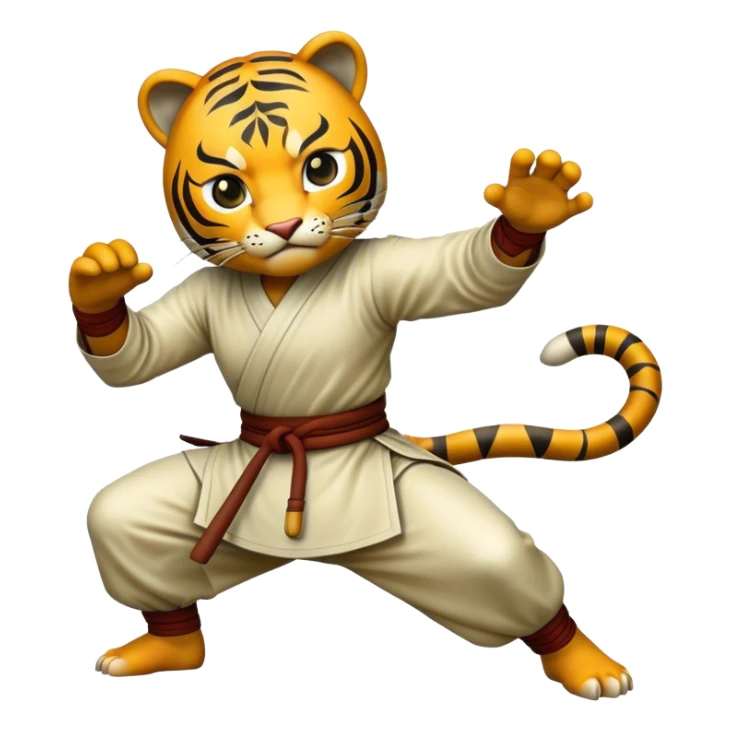 Cinematic Realistic Crouching Tiger, Hidden Dragon Pop Culture Emoji, showcasing a mystical portrayal of ancient martial arts rendered with dynamic textures and epic lighting. sticker