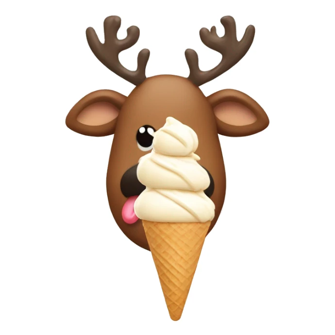 Reindeer eating ice cream sticker