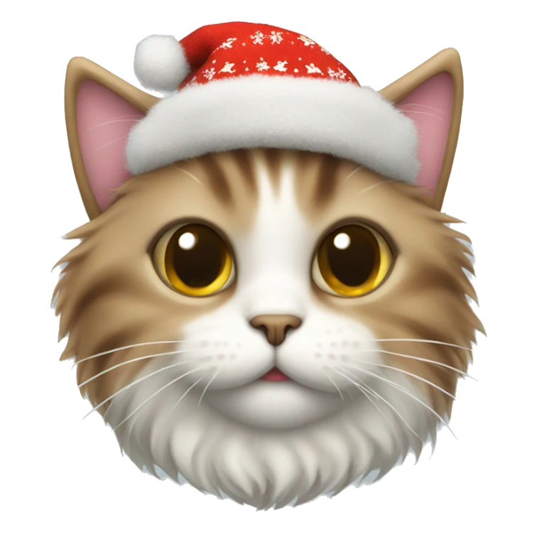 a cute fluffy cat with a christmas sweater on  sticker